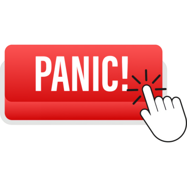 Panik düğmesi, her şey için harika bir tasarım. Düz dizayn. resimleme
