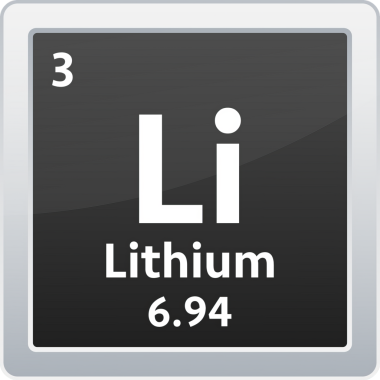 Lityum sembolü. Periyodik tablonun kimyasal elementi. hisse illüstrasyonu