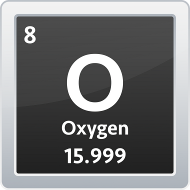 Oksijen sembolü. Periyodik tablonun kimyasal elementi. hisse illüstrasyonu