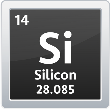 Silikon sembolü. Periyodik tablonun kimyasal elementi. hisse illüstrasyonu.