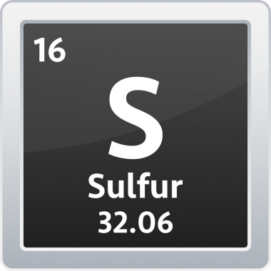 Sülfür sembolü. Periyodik tablonun kimyasal elementi. hisse illüstrasyonu.