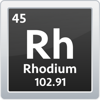 Rodyum sembolü. Periyodik tablonun kimyasal elementi. hisse illüstrasyonu.