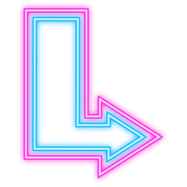 Karanlık zemin üzerinde neon ok. Beyaz ışık. Grafik renk arkaplanı. resimleme.