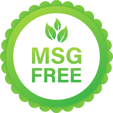 Msg ücretsiz. Glutamate eklenmemiş gıda paketi simgesi. Monosodyum glutamat. resimleme