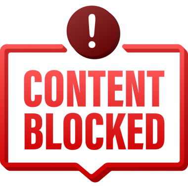 Beyaz arkaplanda içerik engelleme etiketi. hisse illüstrasyonu