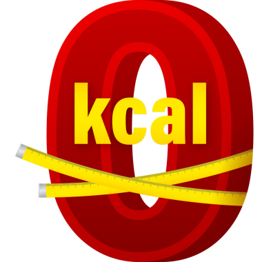 Kilokalori amblemi, kcal indirgenme. Sıfır kalori diyet programı ambalajı. hisse illüstrasyonu