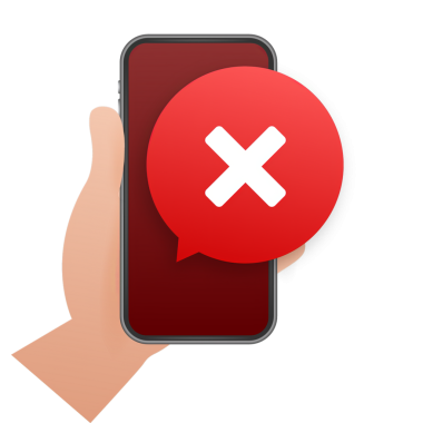 Kontrol işaretli akıllı telefonları tutan eller. Kene ve çapraz kontrol işaretleri. hisse illüstrasyonu.