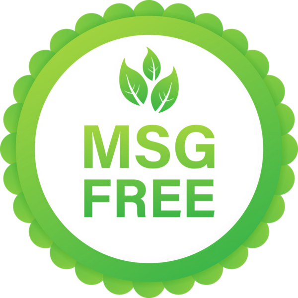 Msg ücretsiz. Glutamate eklenmemiş gıda paketi simgesi. Monosodyum glutamat. resimleme