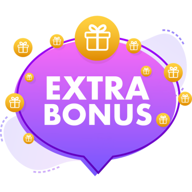 Terfi tasarımı için ekstra ikramiye. Sürpriz pankart. İndirimli reklam şablonu. Pazarlama tanıtım tasarımı için web şablonu. hisse illüstrasyonu