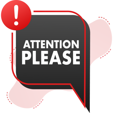 Pankart lütfen dikkat. Kırmızı Dikkat lütfen imza simgesi. Ünlem tehlike işareti. Simgeyi uyar. hisse illüstrasyonu