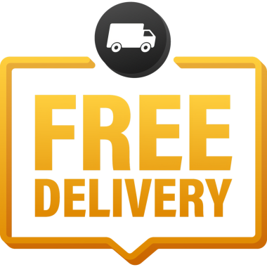 Beleş teslimat. Kamyonetli rozet. Fiyat etiketi hisse çizelgesi