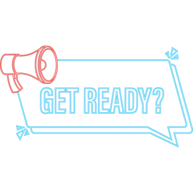 Megafonla hazırlan. Megafon neon pankartı. Web tasarımı. hisse illüstrasyonu