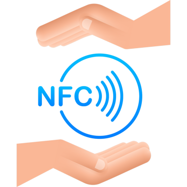 El logosunda kablosuz ödeme tabelası var. NFC teknolojisi. hisse illüstrasyonu