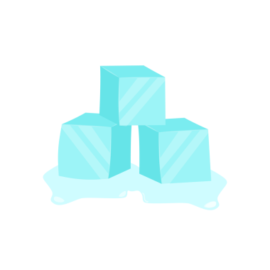 Buz küpleri. Soğuk şeffaf donmuş blok. resimleme