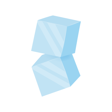 Buz küpleri. Soğuk şeffaf donmuş blok. resimleme