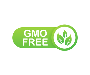 Yeşil renkli GDO ücretsiz amblem, rozet, logo, simge illüstrasyonu