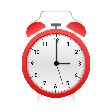 Alarm saati kırmızı uyanma zamanı. resimleme.