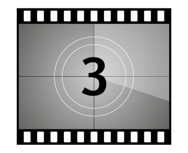 Klasik retro sinema. Geri sayım çerçevesi. Sanat tasarımı. Eski film zamanlayıcısı. resimleme.