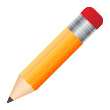 Gölgeli sarı gerçekçi kalem. Resim beyaz arkaplanda izole edildi