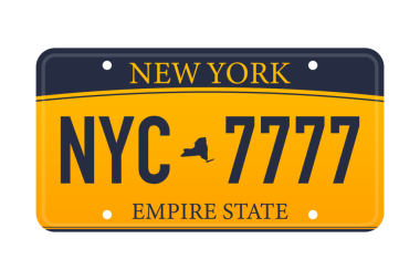 New York plakalı aracın ruhsatı. hisse illüstrasyonu.