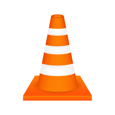 Beyaz çizgili turuncu otoyol trafik konisi. hisse illüstrasyonu.