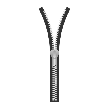 Fermuar tipi bağlayıcı. Metalik fermuarlar ve çekmeceler kapalı ve açık. hisse illüstrasyonu.