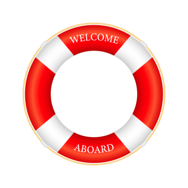 Gerçekçi Style, Beyaz Arkaplanda izole bir yaşam şamandırası ayarlayın. hisse illüstrasyonu