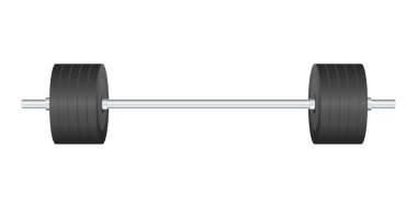 Beyaz arka planda izole edilmiş gerçekçi dambıl. hisse çizimi