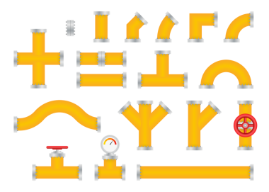 Boruların farklı türde su tüpü endüstrisi gaz vanası yapısını detaylandırır