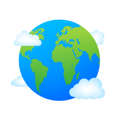 Dünya küreleri beyaz arka planda izole edilmiş. Düz Dünya ikonu. hisse illüstrasyonu