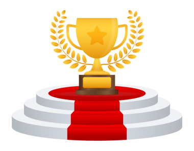 Yıldız ve defne çelenkli Kupa Düz Simgesi