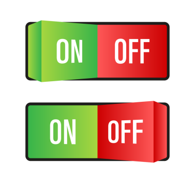 Düz simge açma kapama düğmesi biçimi. Stok illüstrasyonu