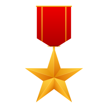 Sovyetler Birliği altın yıldız ödülü. Beyaz arka planda resim. hisse illüstrasyonu