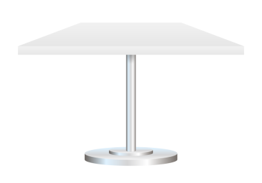 Metal tezgahı beyaz arka planda izole edilmiş gerçekçi boş yuvarlak masa. hisse illüstrasyonu