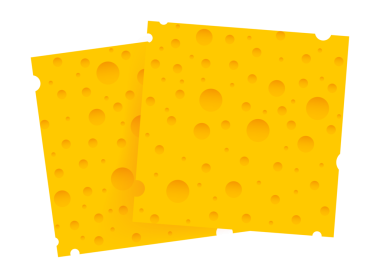 3 tane leziz peynir. Büyük delikli, kusursuz peynir dokusu. hisse illüstrasyonu