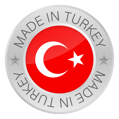 Türkiye 'de bayrakla yapılan parlak metal rozet ikonu. hisse illüstrasyonu
