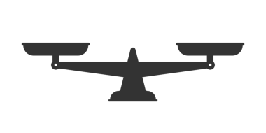 Ölçek simgesi. Terazi, beyaz arka planda izole edilmiş. hisse illüstrasyonu