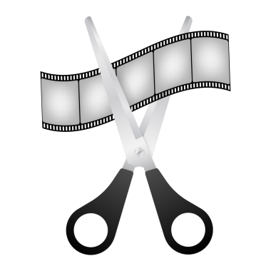 Makas ve film şeridi video düzenleme olarak. hisse illüstrasyonu