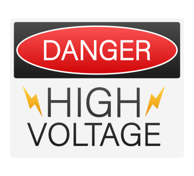 Tehlike yüksek voltaj işareti. Tehlike levhası. hisse illüstrasyonu