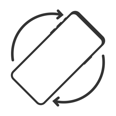Akıllı telefon izole simgesini döndür. Aygıt döndürme sembolü. Aygıtınızı çevirin