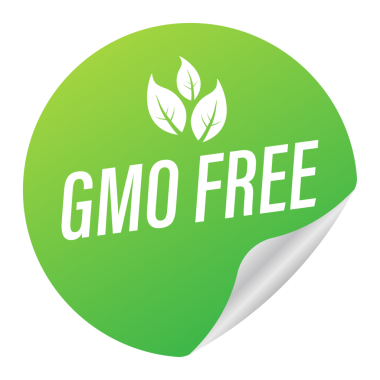 Yeşil renkli GDO 'suz amblem, rozet, logo, simge. hisse illüstrasyonu