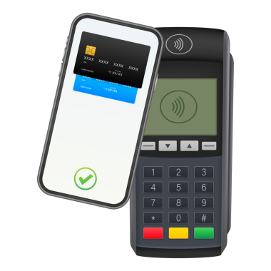 Temassız Ödeme Yöntemleri Mobil Akıllı Telefon ve Kablosuz POS Terminal Gerçekçi Tarzı. hisse illüstrasyonu.