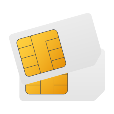 Mobil cep telefonu Sim kart çip üzerinde arka izole.