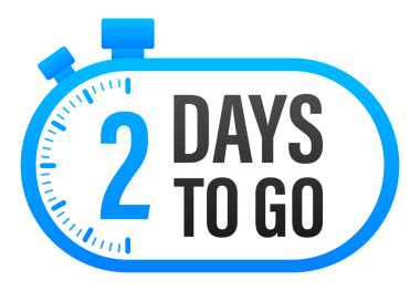 2 gün kaldı. Geri sayım zamanlayıcısı. Saat simgesi. Zaman simgesi. Sayım zamanı indirimi. hisse illüstrasyonu