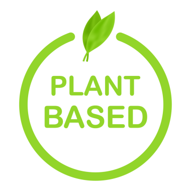 Bitki bazlı etiket. Düz simge. Sağlıklı yemek posteri. Taze ekolojik. Bitki sembolü, rozet, logo. hisse illüstrasyonu