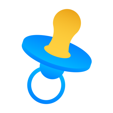 Beyaz arka planda mavi meme ucu. Emzik, bebeğin kuklası. hisse illüstrasyonu