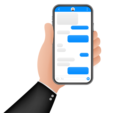 Diyalog penceresiyle Sohbet Arayüzü Uygulaması. Temiz Mobil Kullanım Tasarımı Konsepti. Sms Messenger. hisse illüstrasyonu