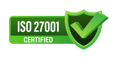 ISO 27001 sertifikalı rozet, ikon. Sertifika damgası. Düz tasarım