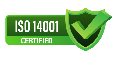 ISO 14001 sertifikalı rozet, ikon. Sertifika damgası. Düz tasarım