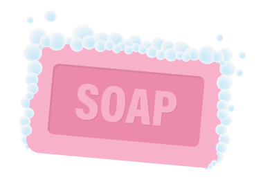 Renkli arka planda pembe sabun. Resim objesi. Üst Manzara. Köpük suyu. Düz sabun. Kaka, baloncuk. hisse illüstrasyonu